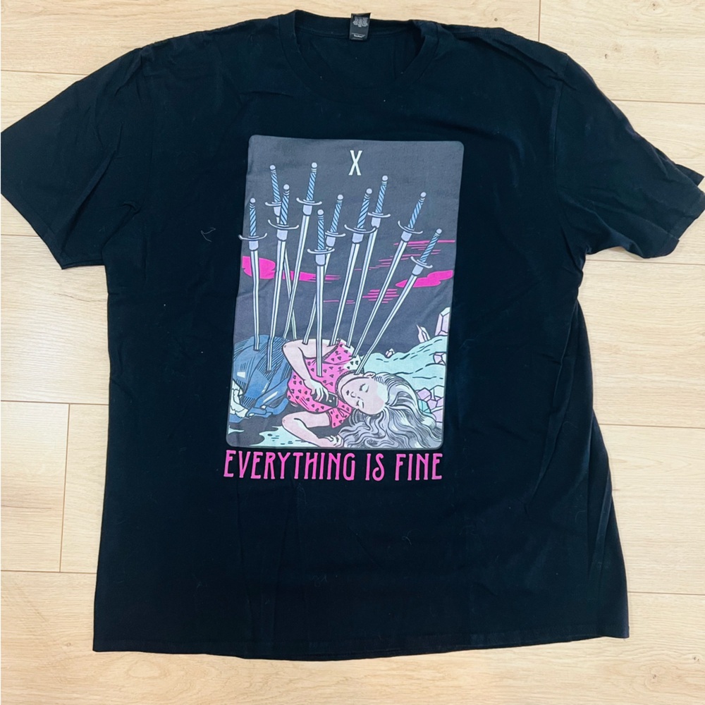 “Everything Is Fine” Oversized Tee - Picture 3 of 3